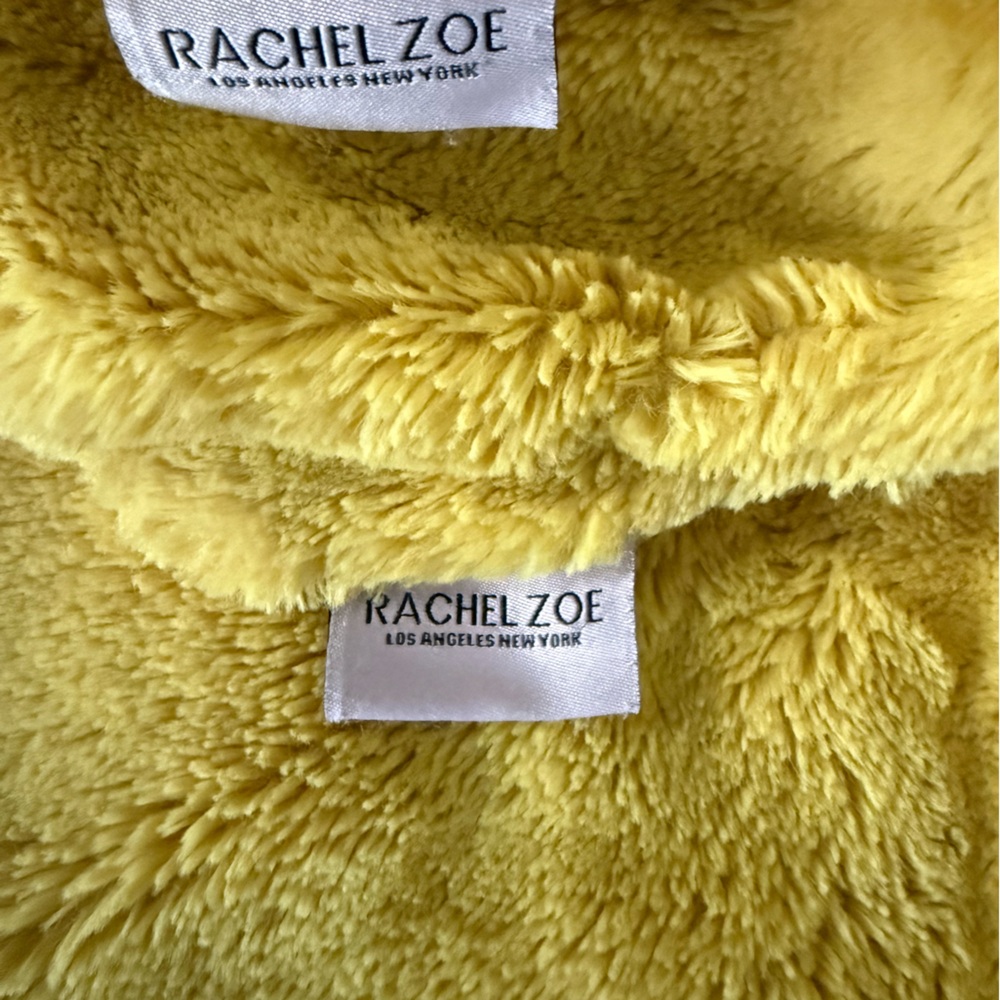 Rachel Zoe Vibrant Yellow Faux Fur 2 Pillow Covers